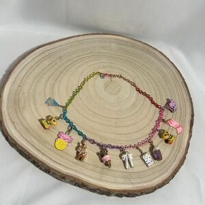 Charm It! Rainbow Necklace With 11 Clip On Charms | Poptart Boots Dog Eabuds...